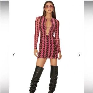 Afrm from revolve pink cut out dress